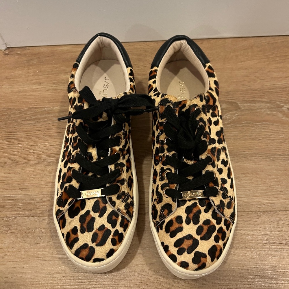 J Slides Leopard Platform Sneakers
